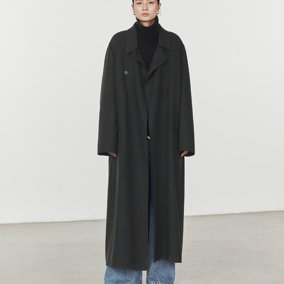 Women Dilona Double Brushed Cashmere & Wool Coat in Dark Forest Green